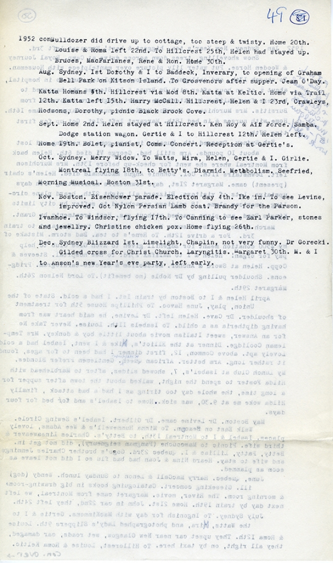 Katharine McLennan's Diary